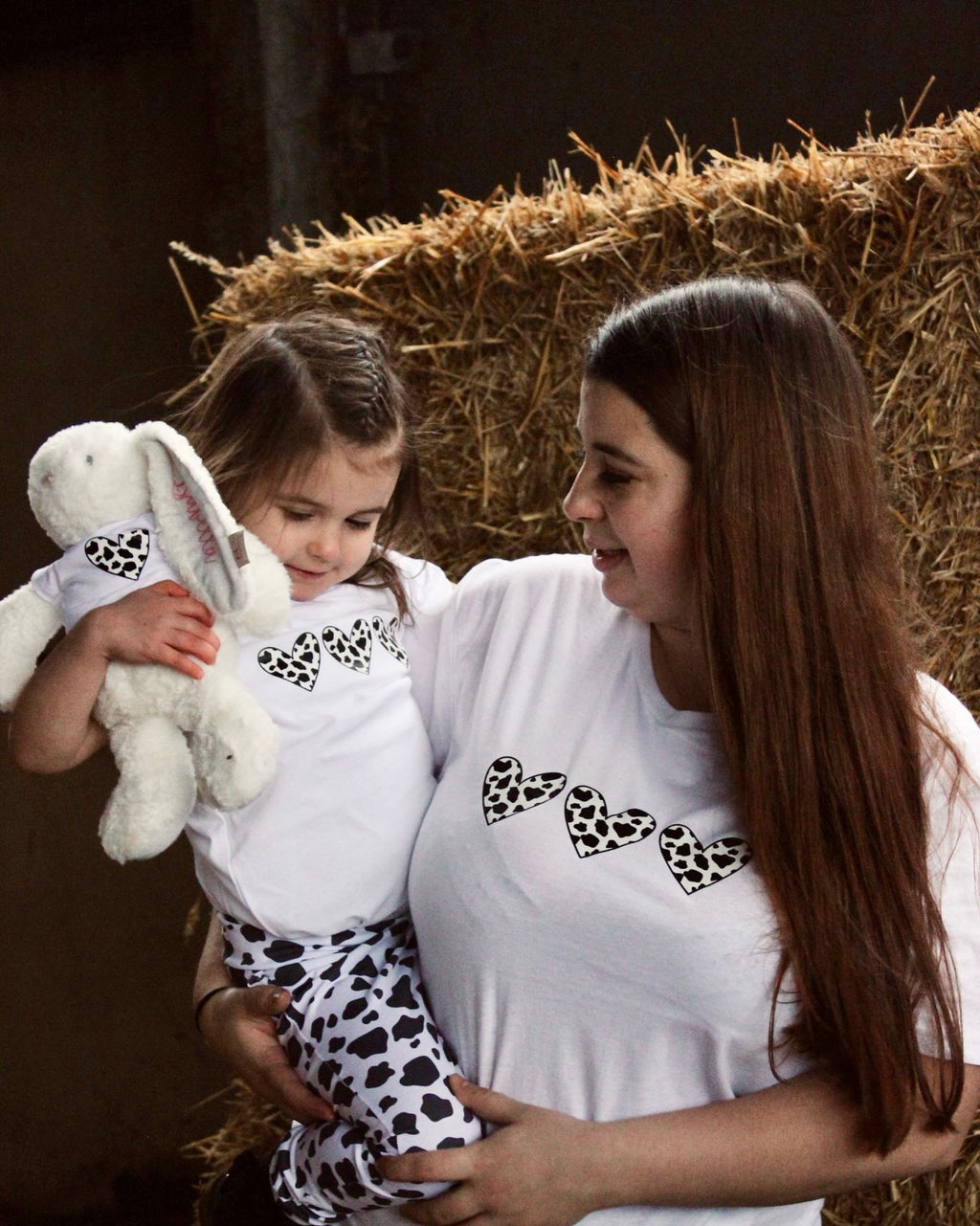 Cow hearts black & white tee