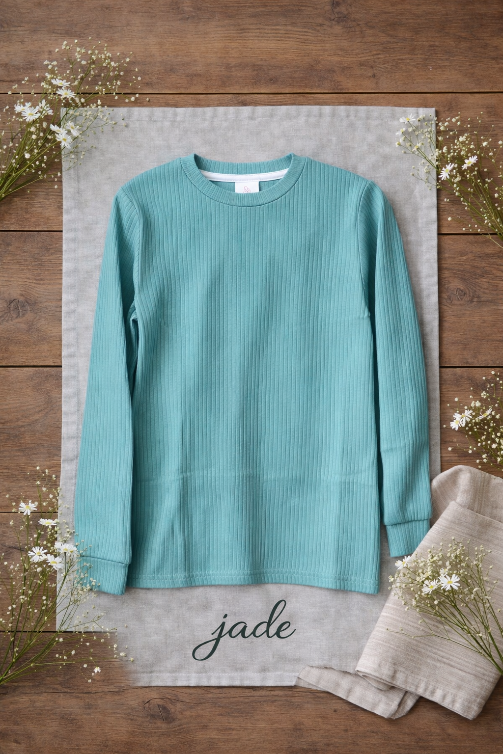 Jade ribbed tee