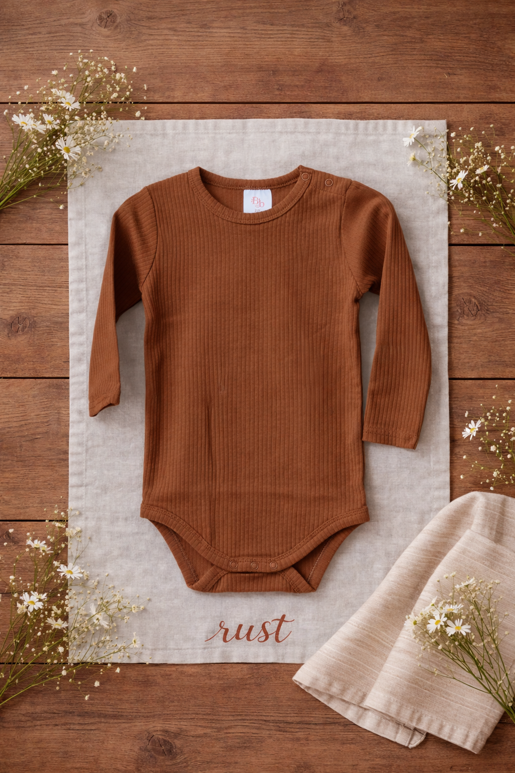 Rust ribbed bodysuit