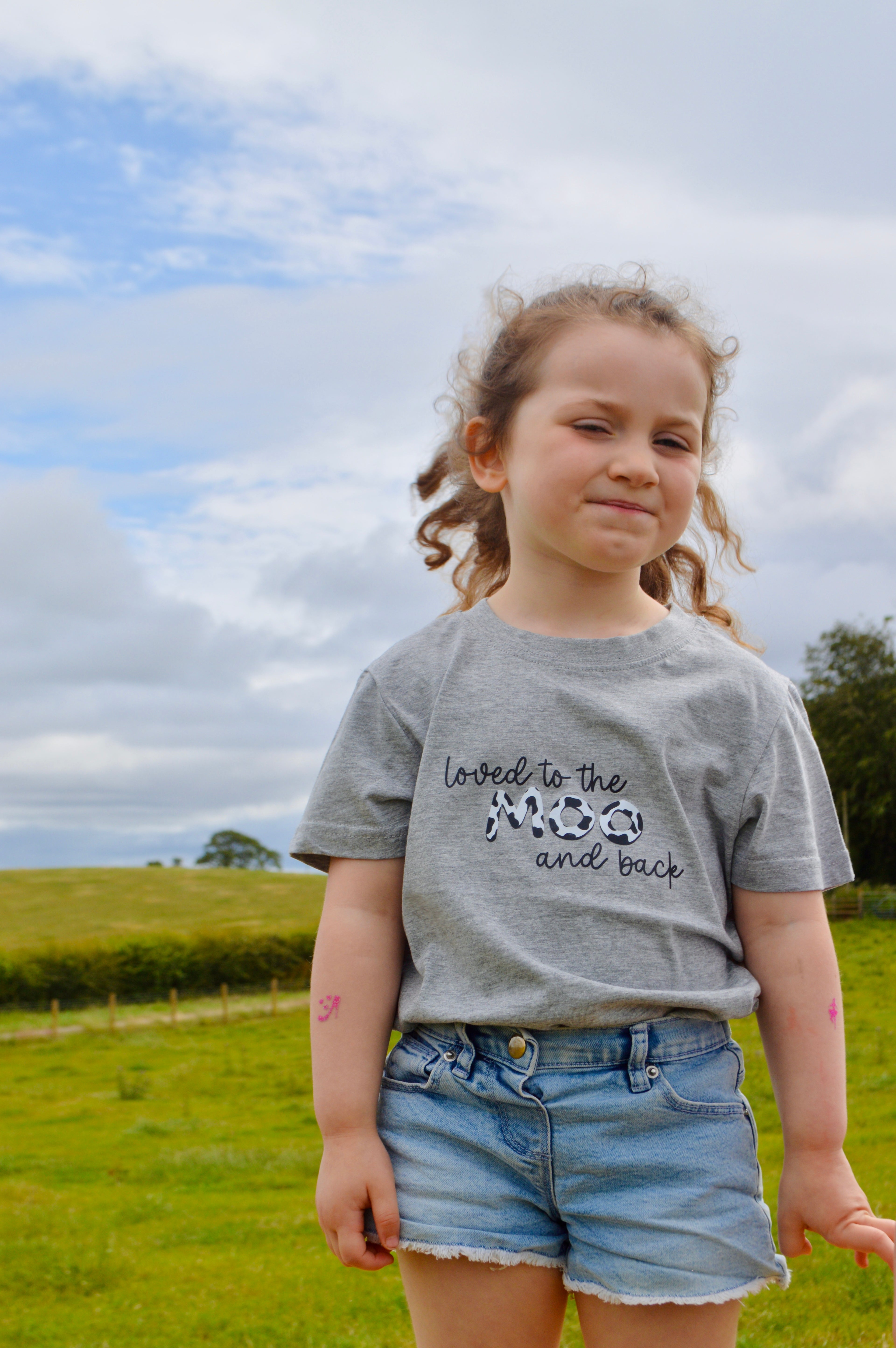 Loved to the moo - Grey tee