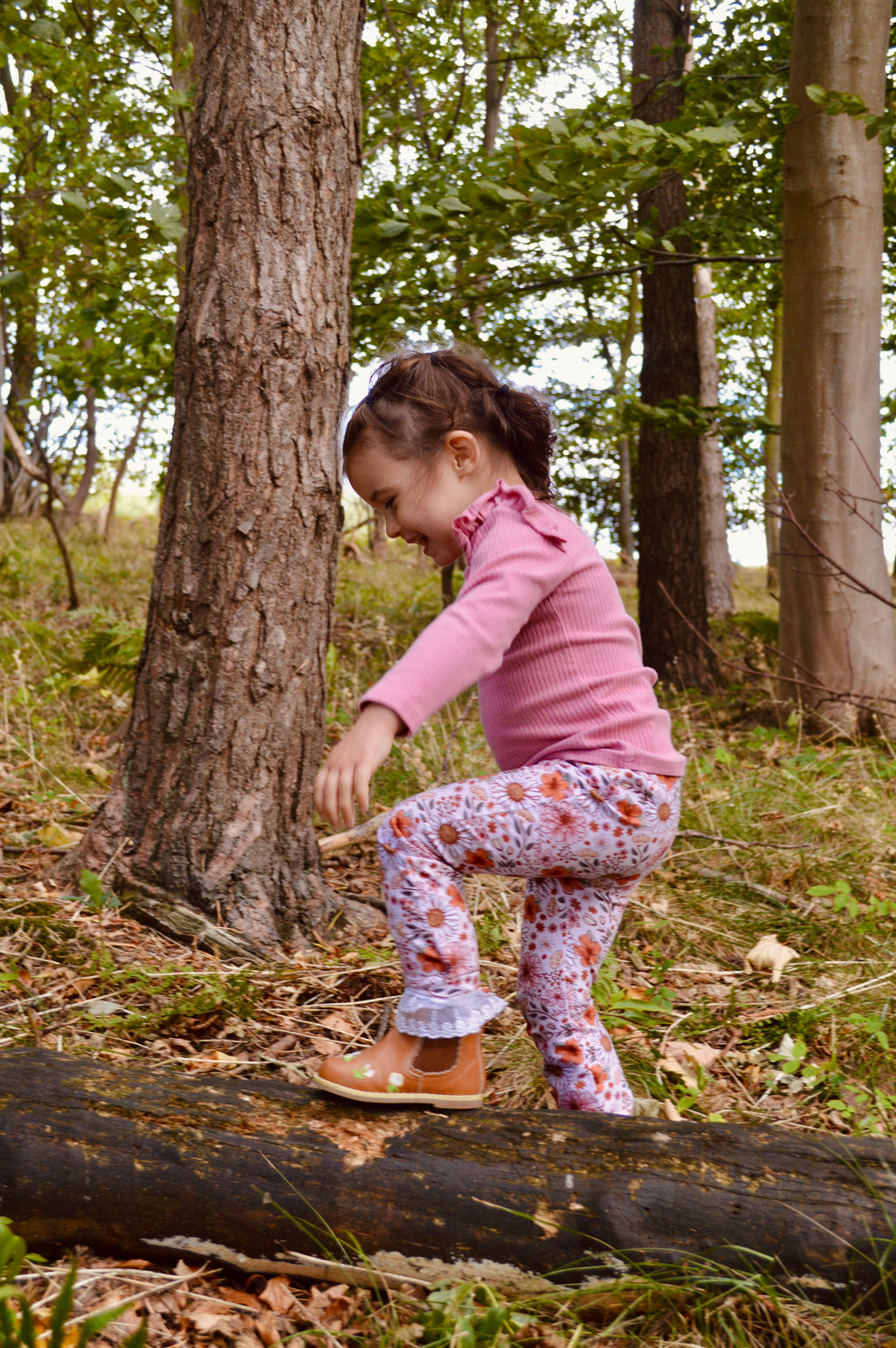 Autumn floral - handmade leggings