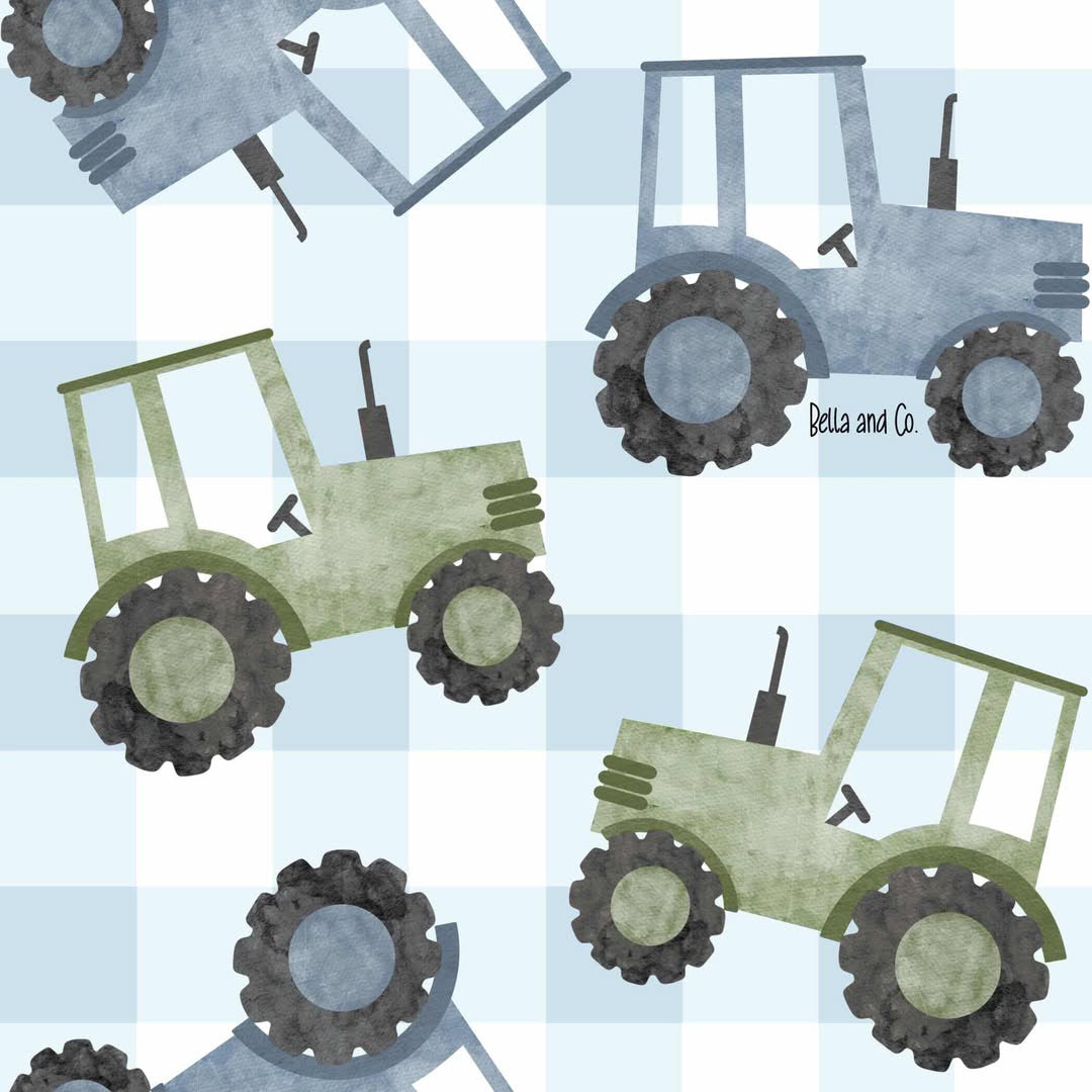 Tractor patch - blue handmade leggings