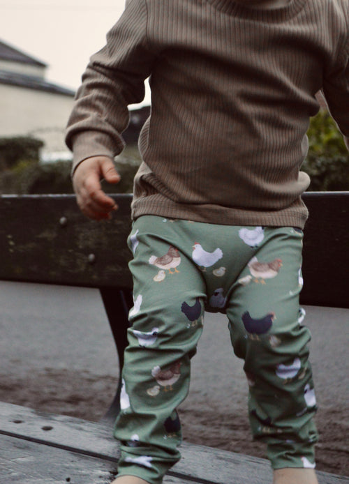 Chickens - Fabric of the month handmade leggings