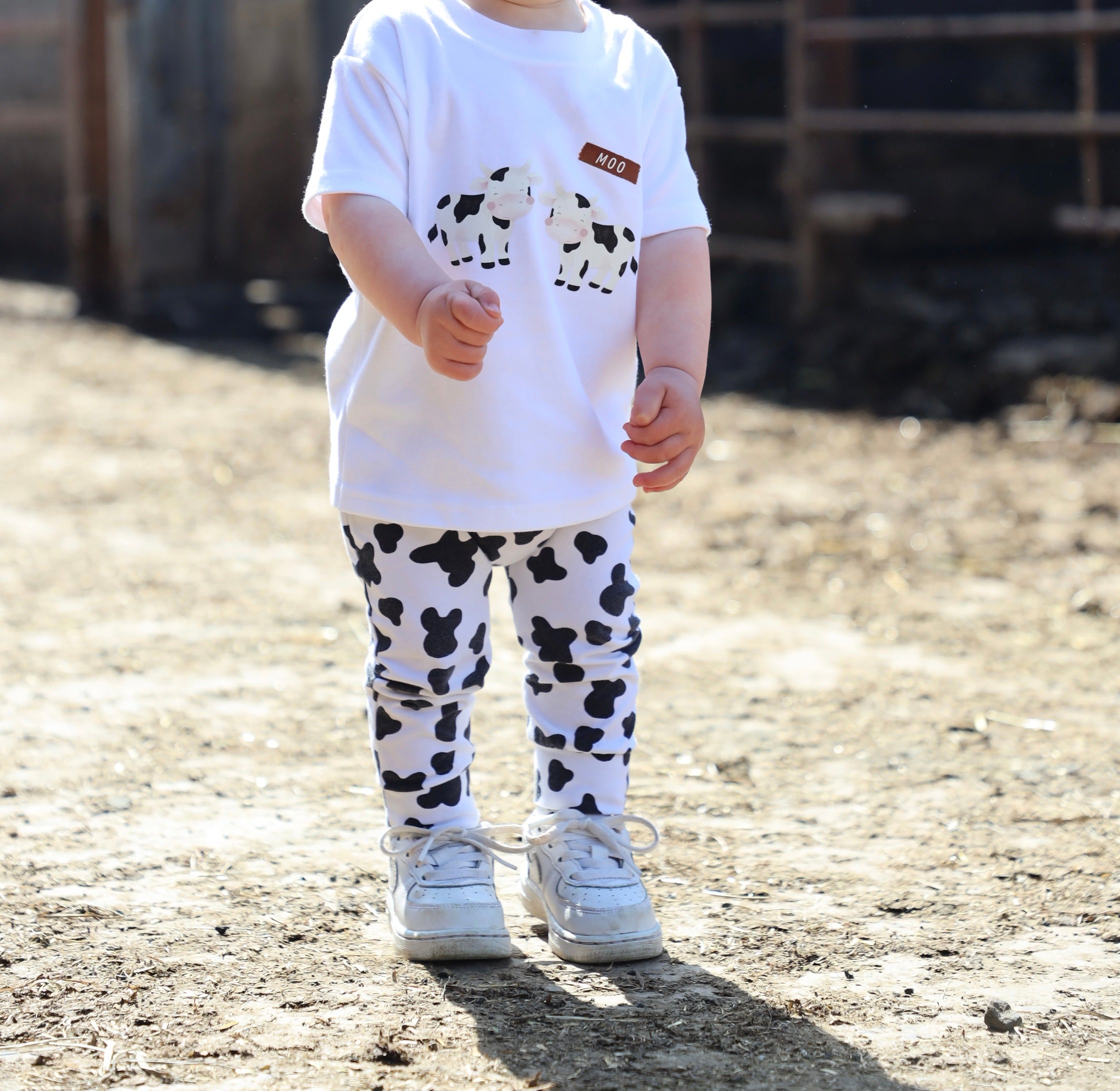 Cow print handmade leggings (Black&white)