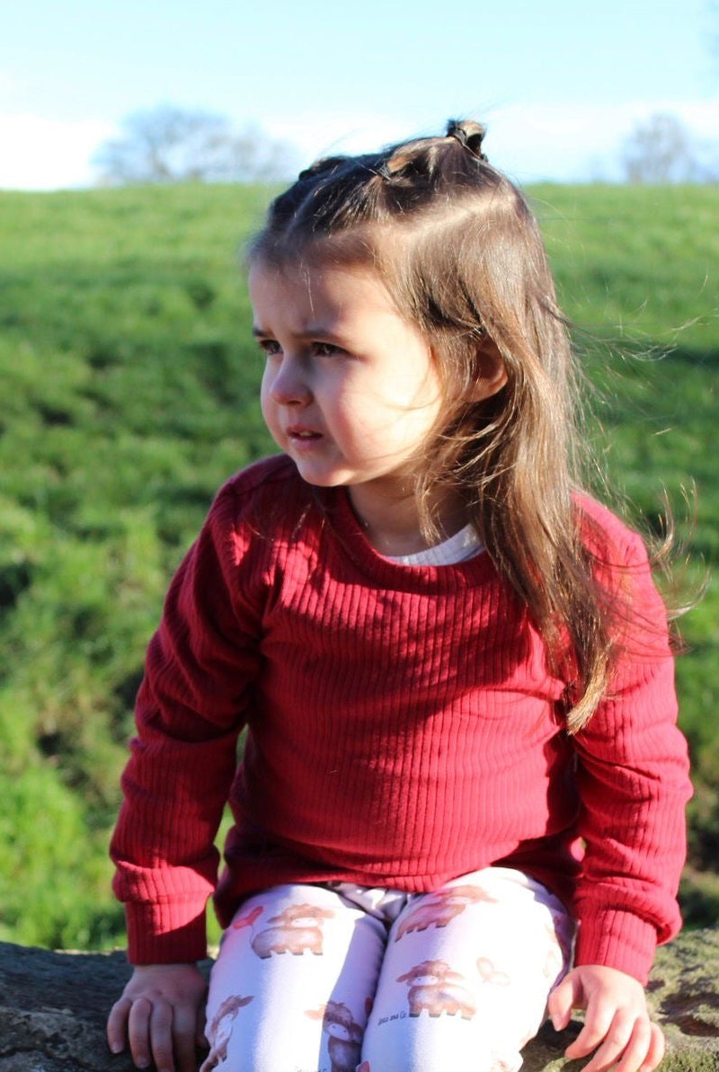 Cranberry ribbed bodysuit