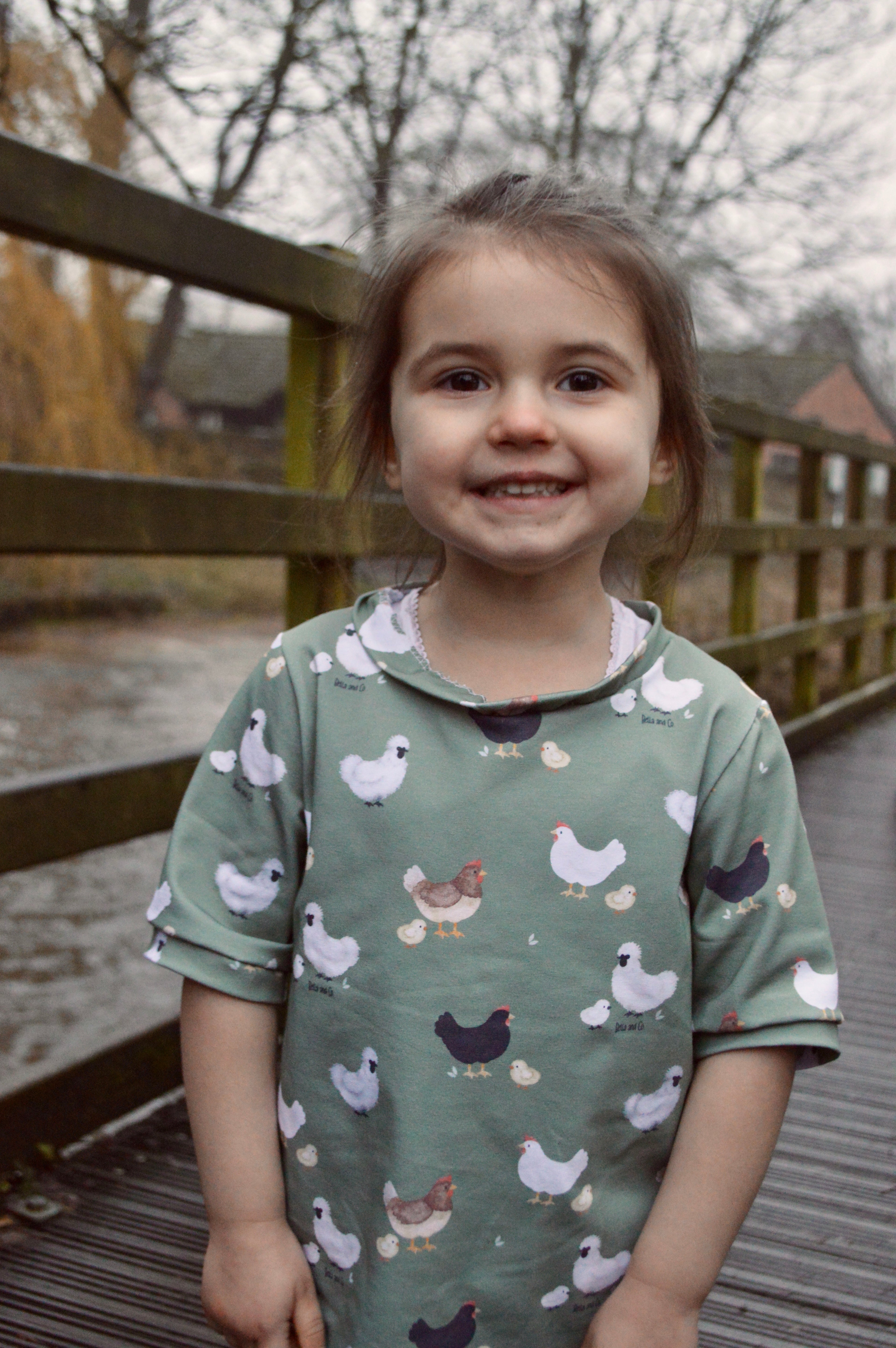 Chickens - Fabric of the month. Handmade tee