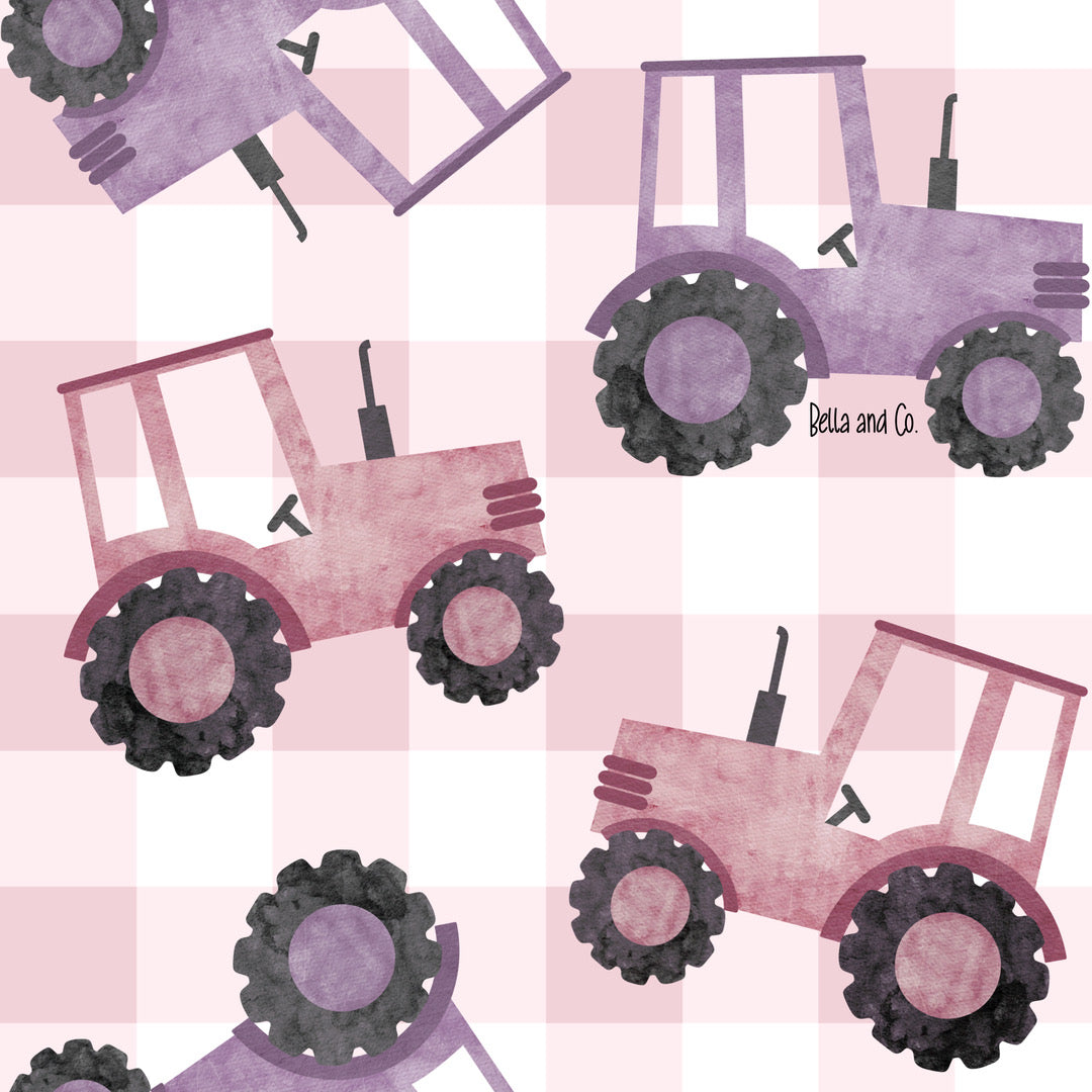 Tractor patch - pink handmade leggings