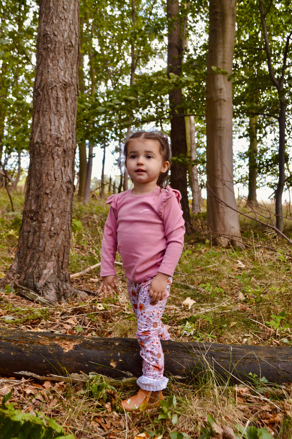 Autumn floral - handmade leggings