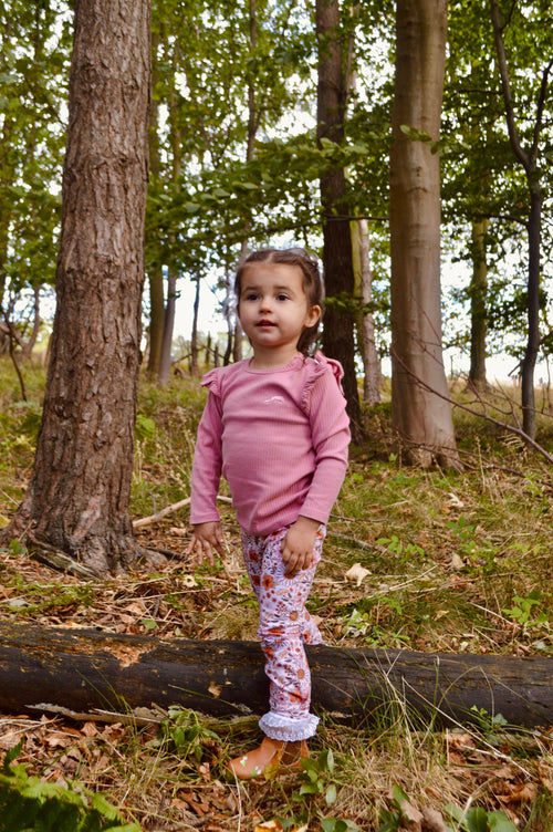 Autumn floral - handmade leggings