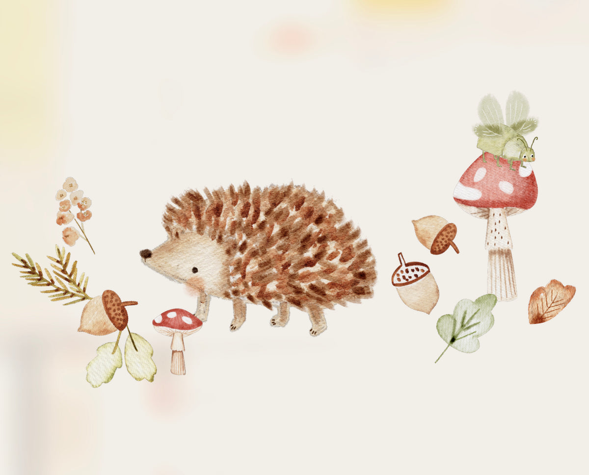 Autumn hedgehog beige sweatshirt