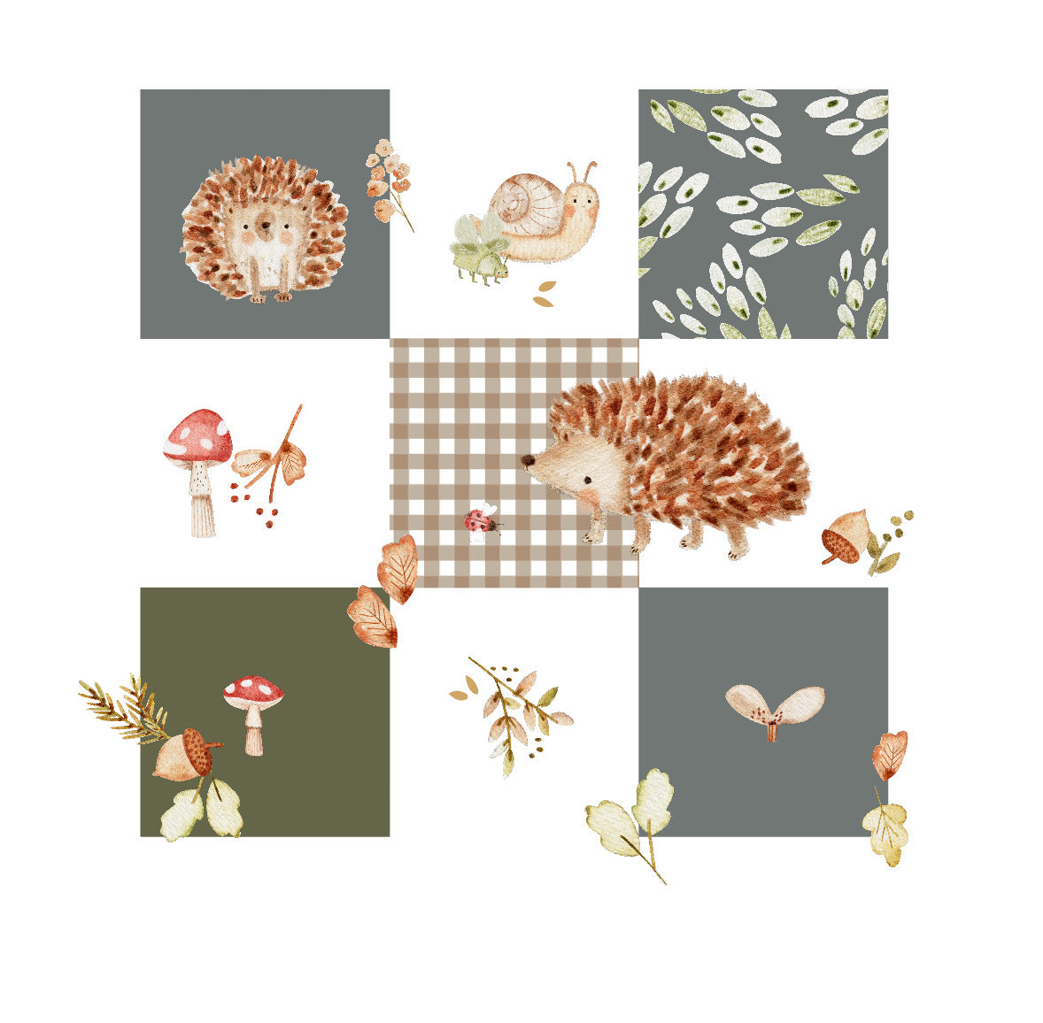 Autumn hedgehog beige sweatshirt