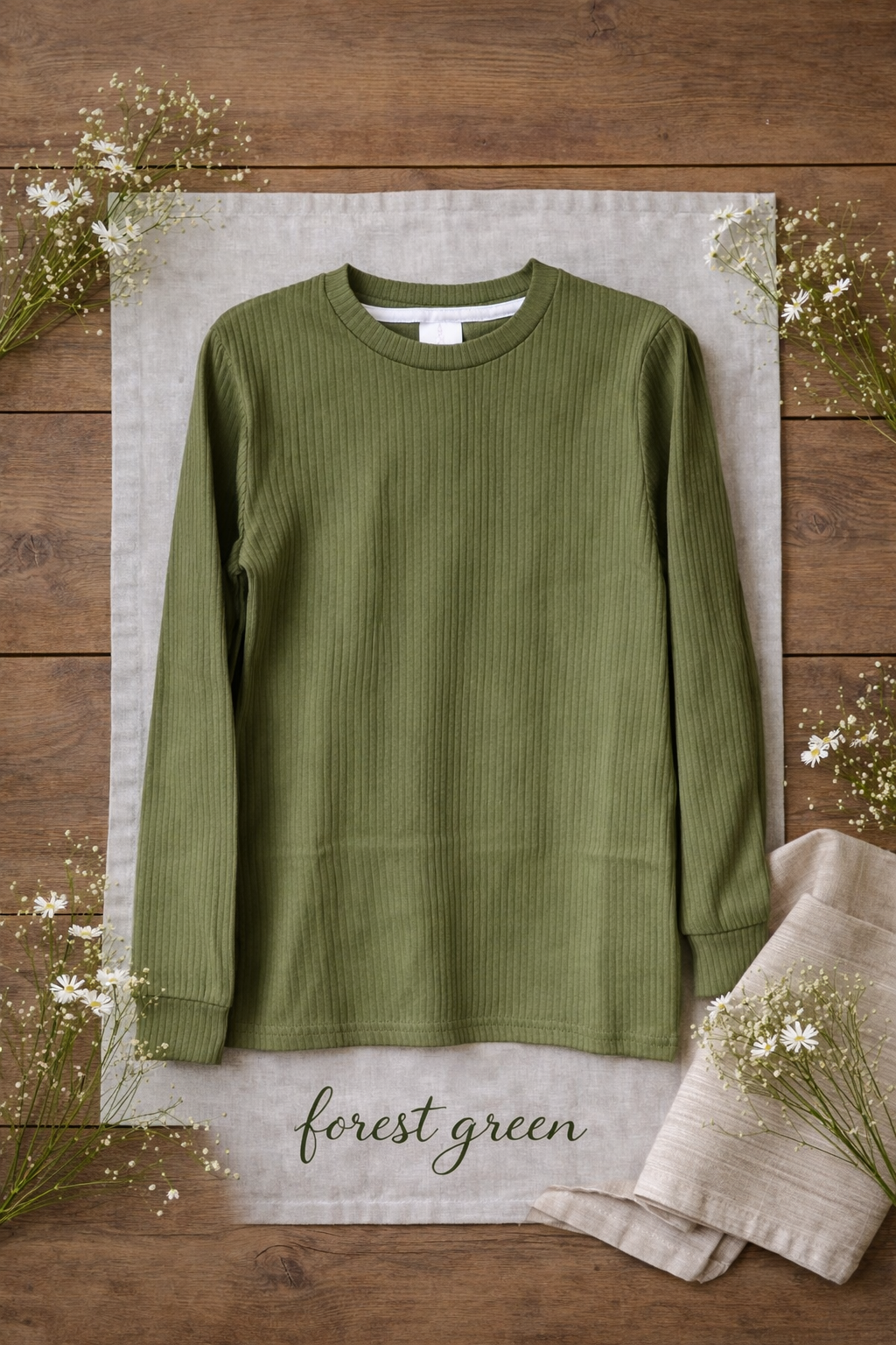 Forest Green ribbed tee