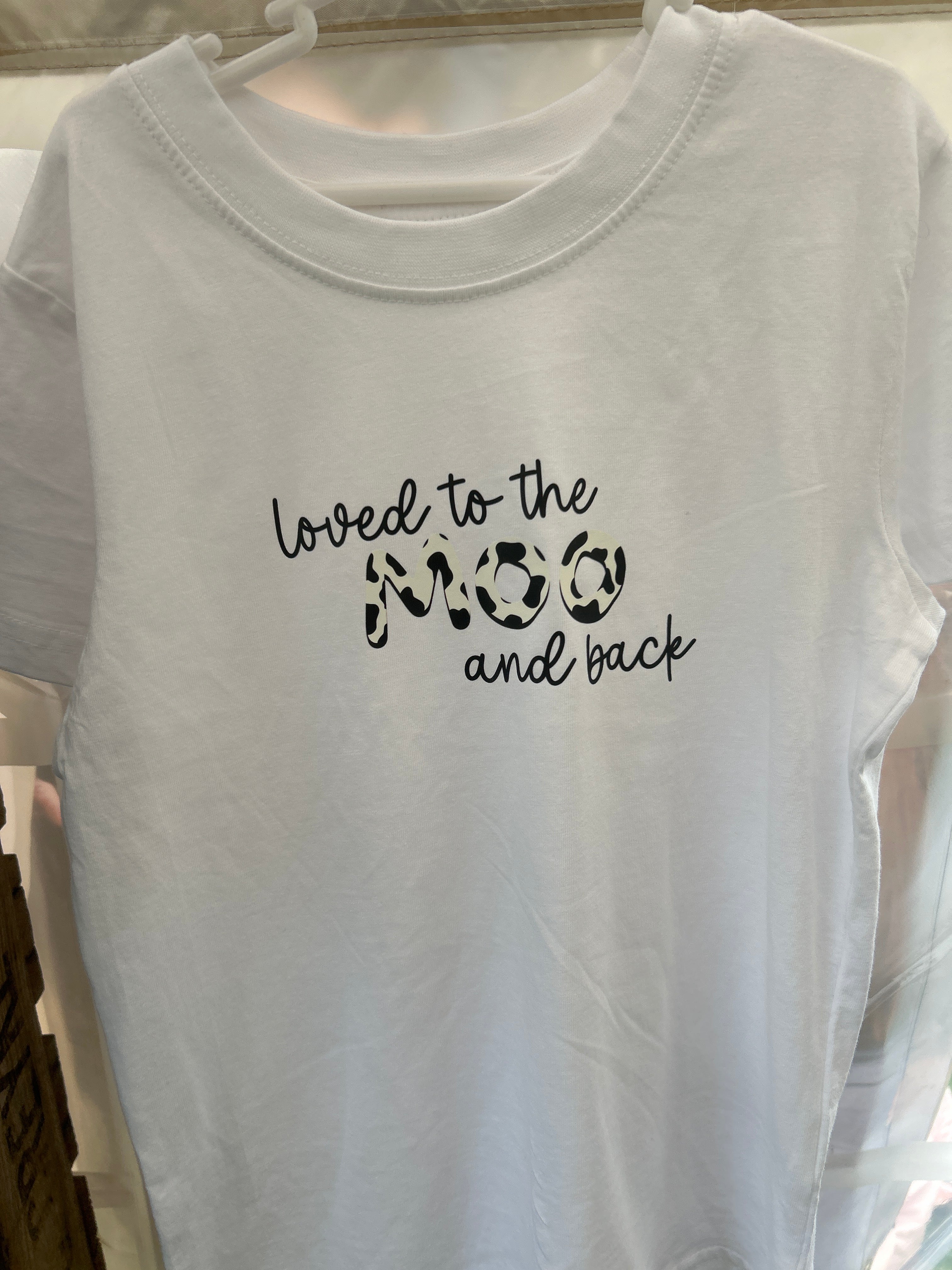 Loved to the moo white tee