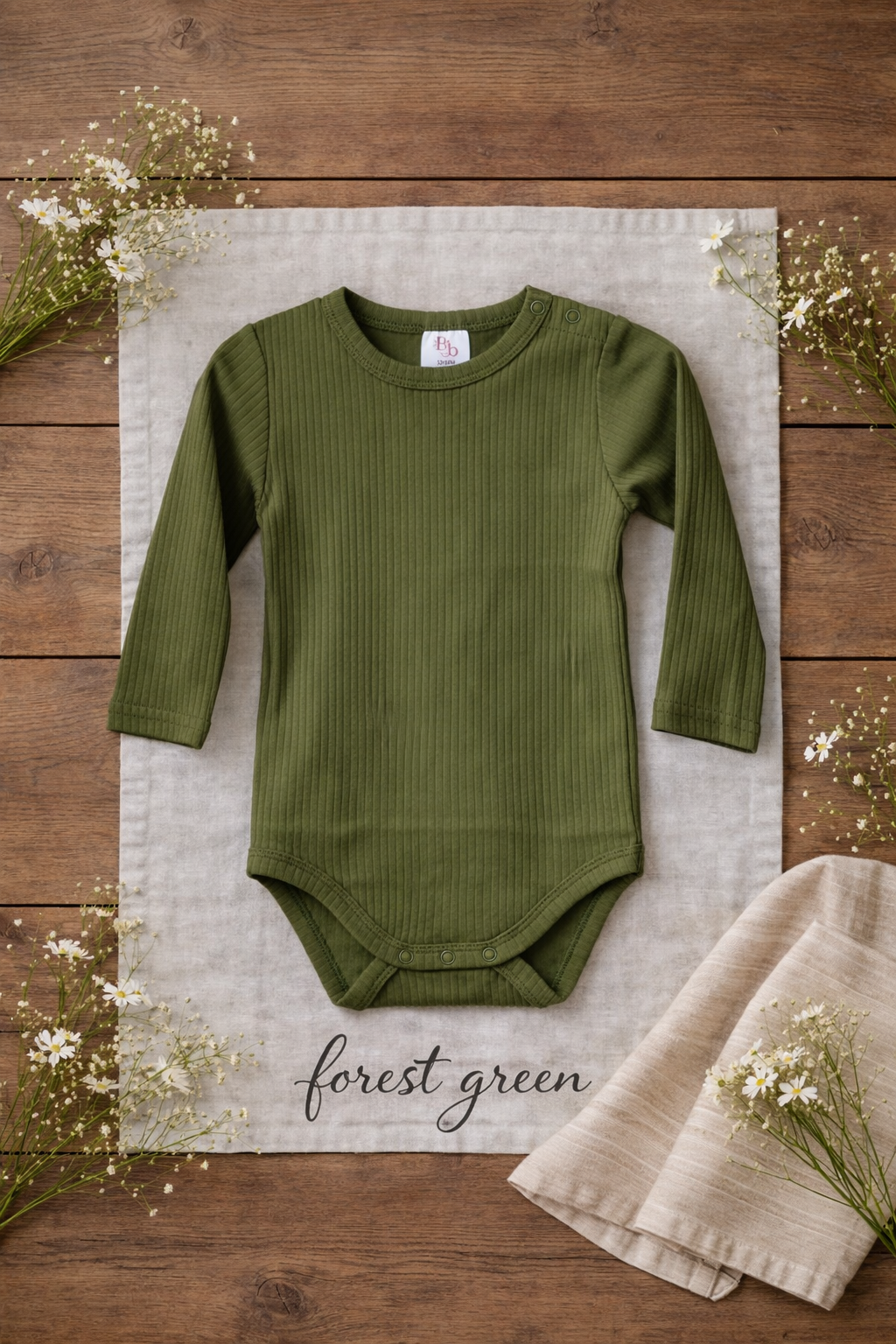Forest green ribbed bodysuit