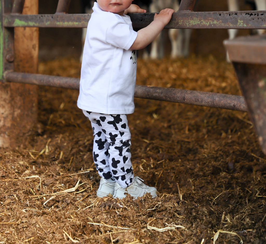 Cow print handmade leggings (Black&white)