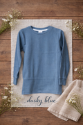 Dusky blue ribbed tee