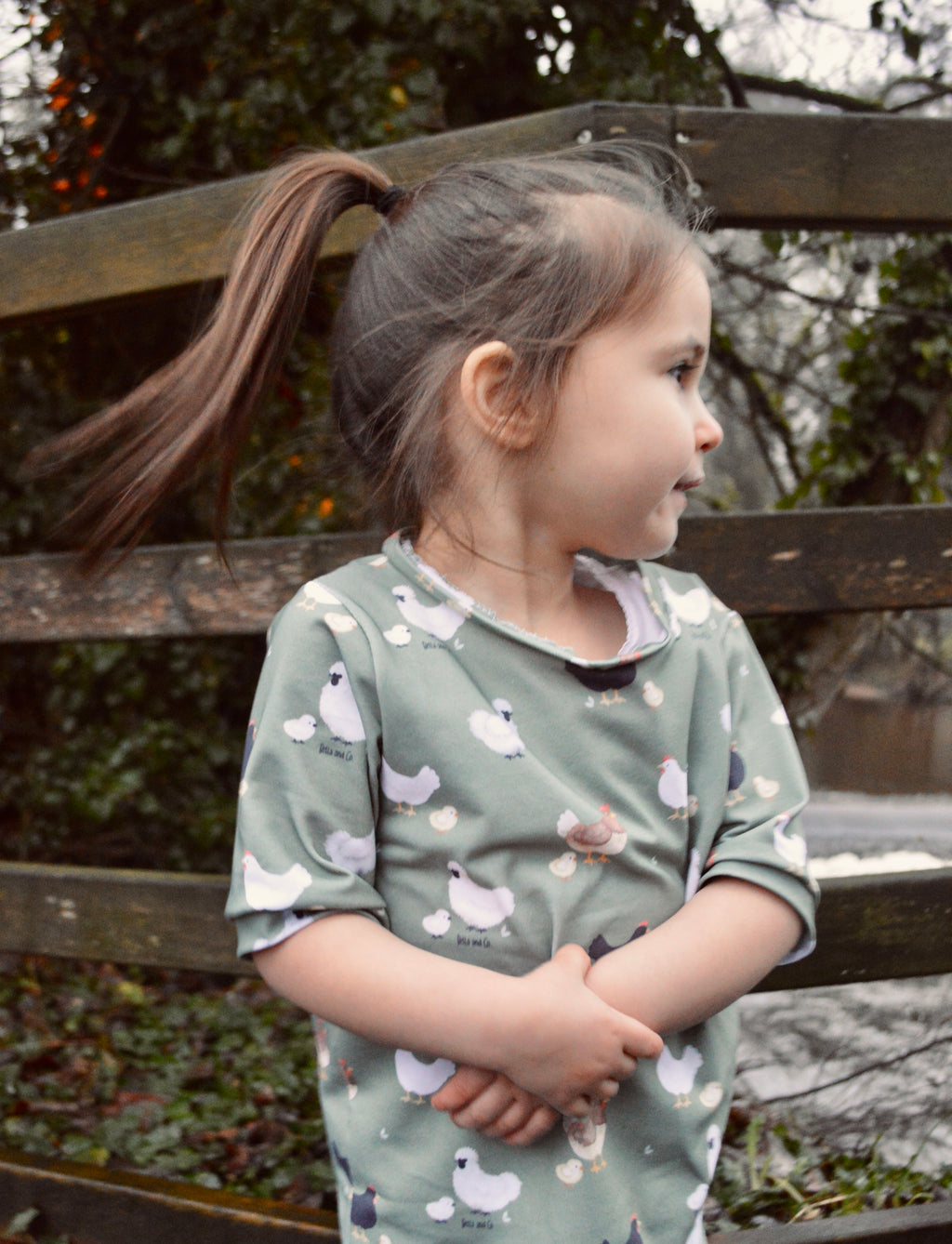 Chickens - Fabric of the month. Handmade tee