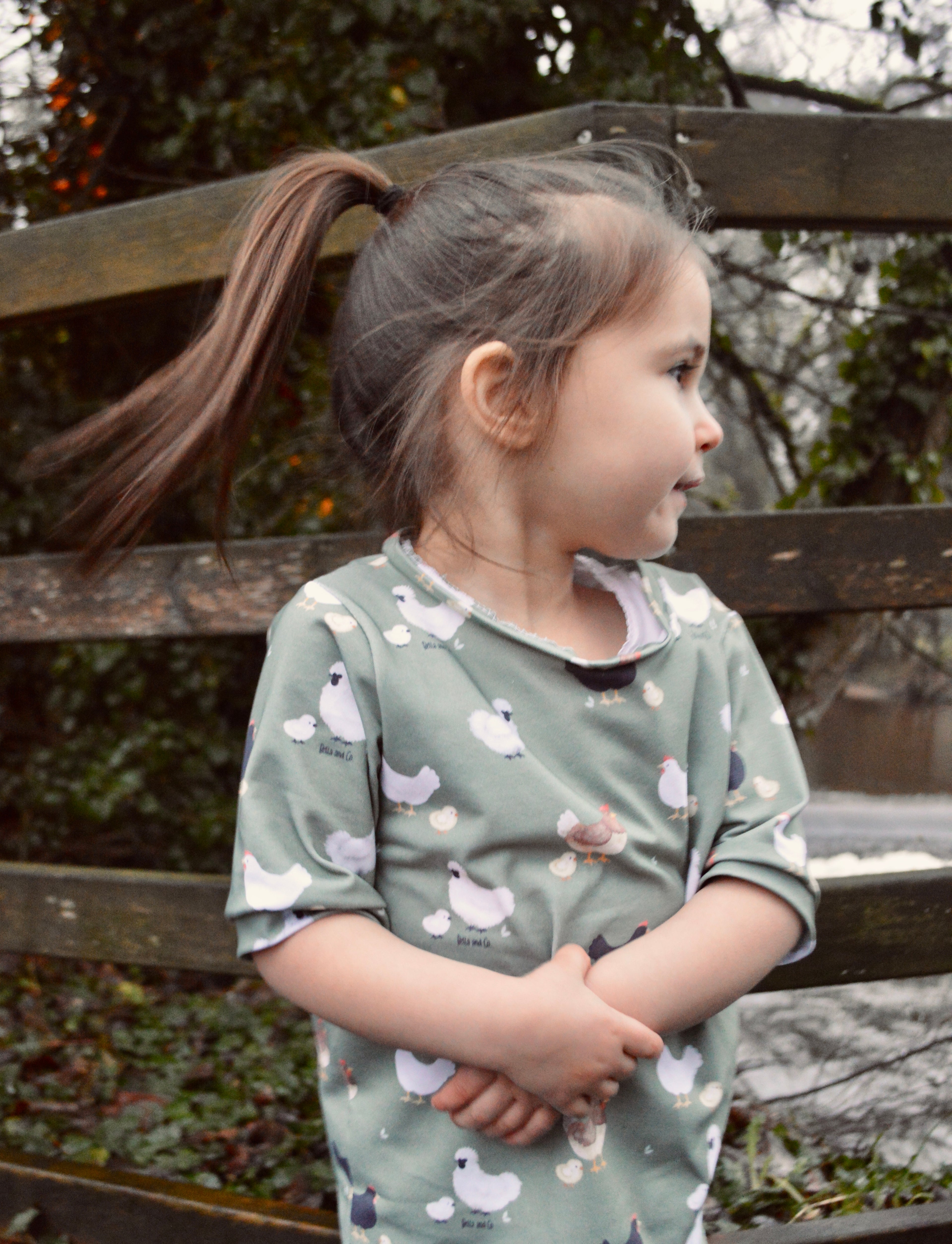 Chickens - Fabric of the month. Handmade tee