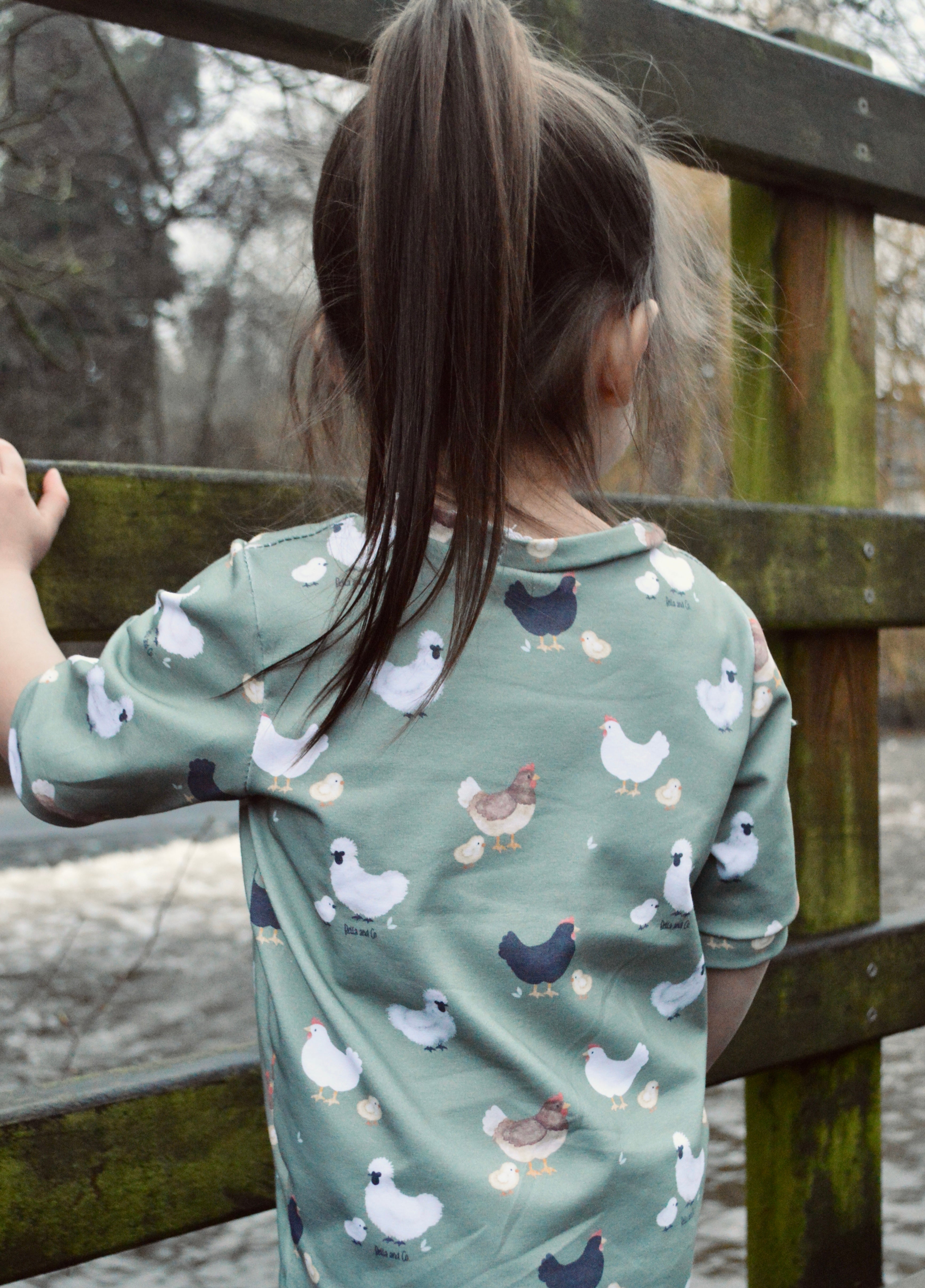 Chickens - Fabric of the month. Handmade tee